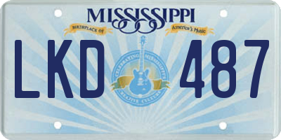 MS license plate LKD487