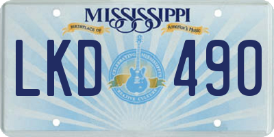 MS license plate LKD490