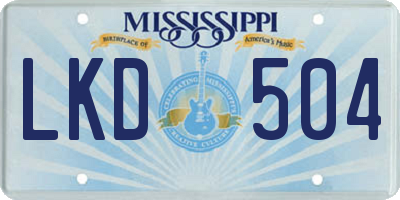 MS license plate LKD504