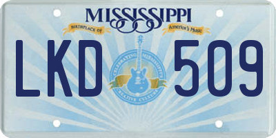 MS license plate LKD509