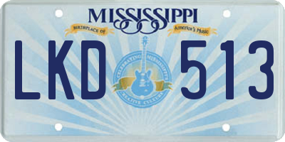 MS license plate LKD513