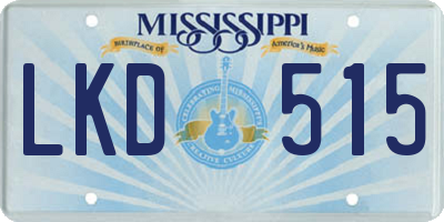 MS license plate LKD515