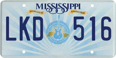 MS license plate LKD516