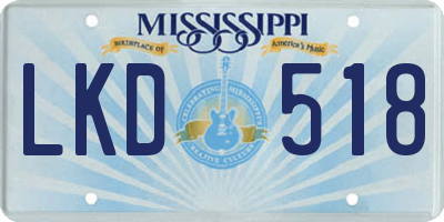 MS license plate LKD518