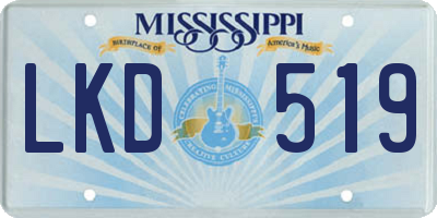MS license plate LKD519