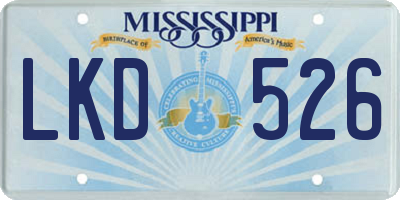 MS license plate LKD526