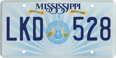 MS license plate LKD528