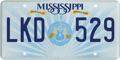 MS license plate LKD529