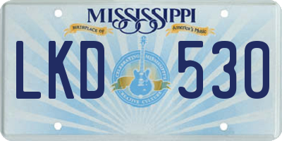 MS license plate LKD530