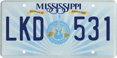 MS license plate LKD531