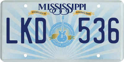 MS license plate LKD536