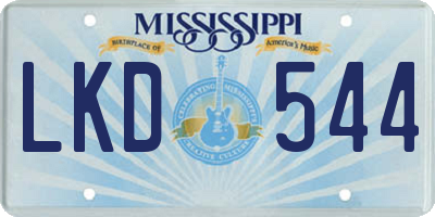 MS license plate LKD544
