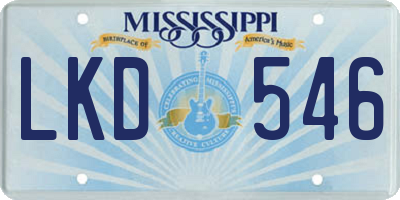 MS license plate LKD546