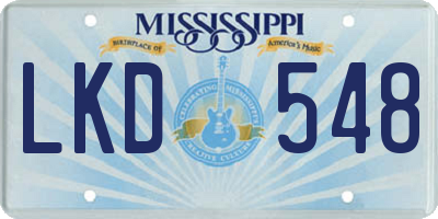 MS license plate LKD548