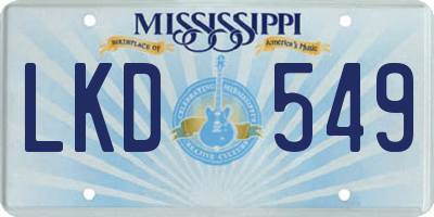 MS license plate LKD549
