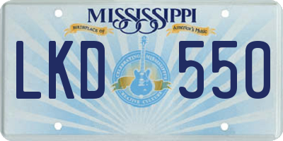 MS license plate LKD550