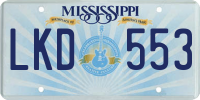 MS license plate LKD553