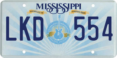 MS license plate LKD554