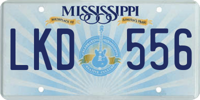 MS license plate LKD556