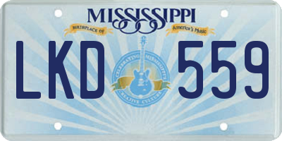 MS license plate LKD559