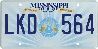 MS license plate LKD564