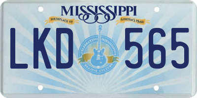 MS license plate LKD565