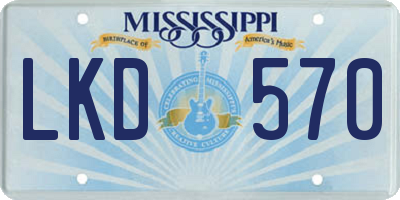 MS license plate LKD570