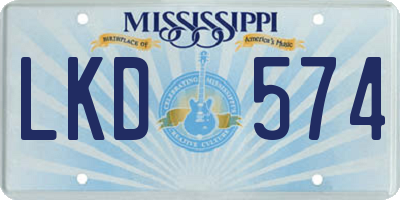 MS license plate LKD574