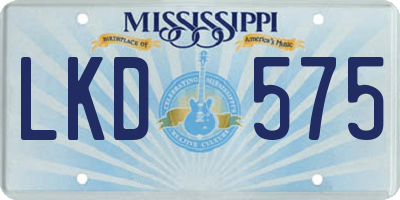 MS license plate LKD575