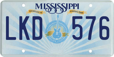 MS license plate LKD576