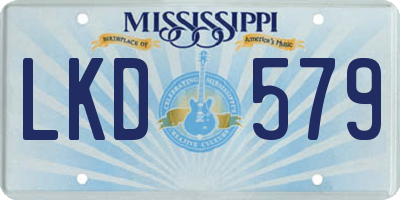 MS license plate LKD579