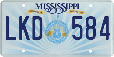 MS license plate LKD584
