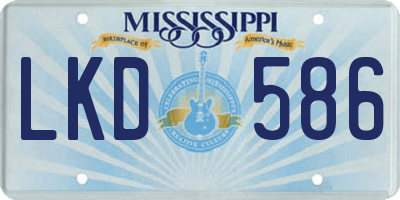 MS license plate LKD586