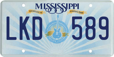 MS license plate LKD589