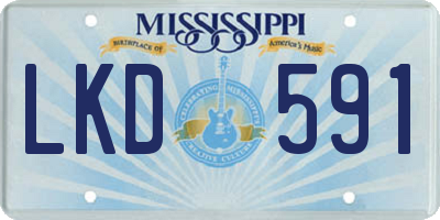 MS license plate LKD591