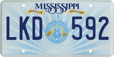 MS license plate LKD592