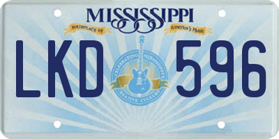 MS license plate LKD596