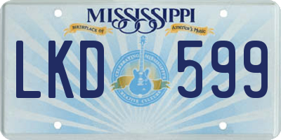 MS license plate LKD599