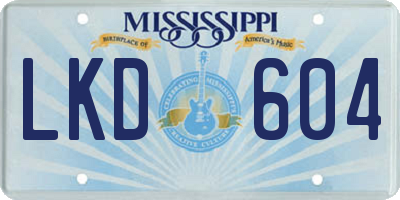 MS license plate LKD604