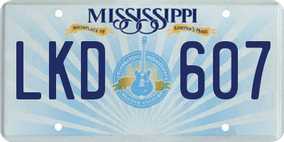 MS license plate LKD607