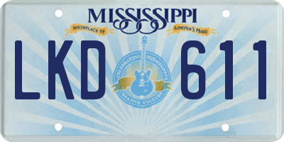 MS license plate LKD611