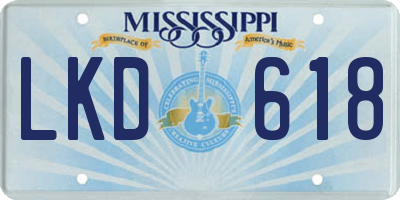 MS license plate LKD618