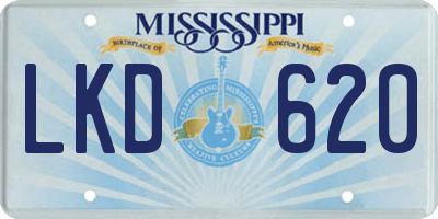 MS license plate LKD620