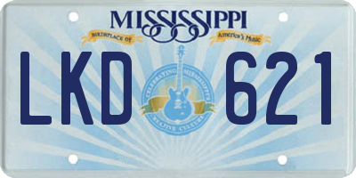 MS license plate LKD621