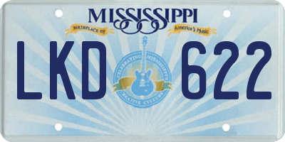 MS license plate LKD622