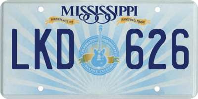 MS license plate LKD626