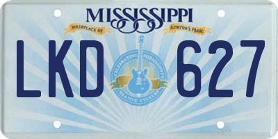 MS license plate LKD627