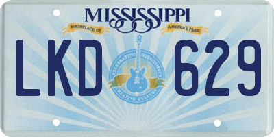 MS license plate LKD629