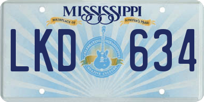 MS license plate LKD634