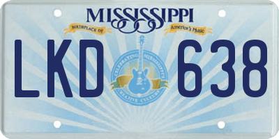 MS license plate LKD638